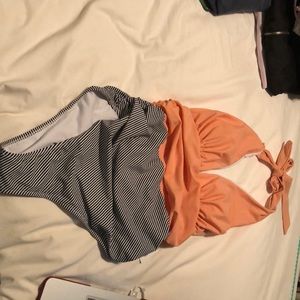 Cupshe orange one piece swim suit!